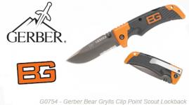 Couteau Clip Point Scout Lockback Gerber Bear Grylls